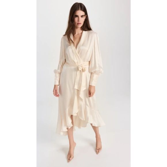 NWT Zimmermann Silk Wrap Midi Dress Size US 6 $650 - Picture 1 of 13